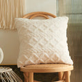 Axyaa Christmas Red Cotton Tufted Pillowcase - Festive Holiday Decor for Living Room