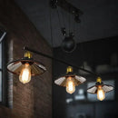 Axyaa Industrial Black Pendant Lights 3 Heads Pulley Hanging Lamp E27 Fixtures