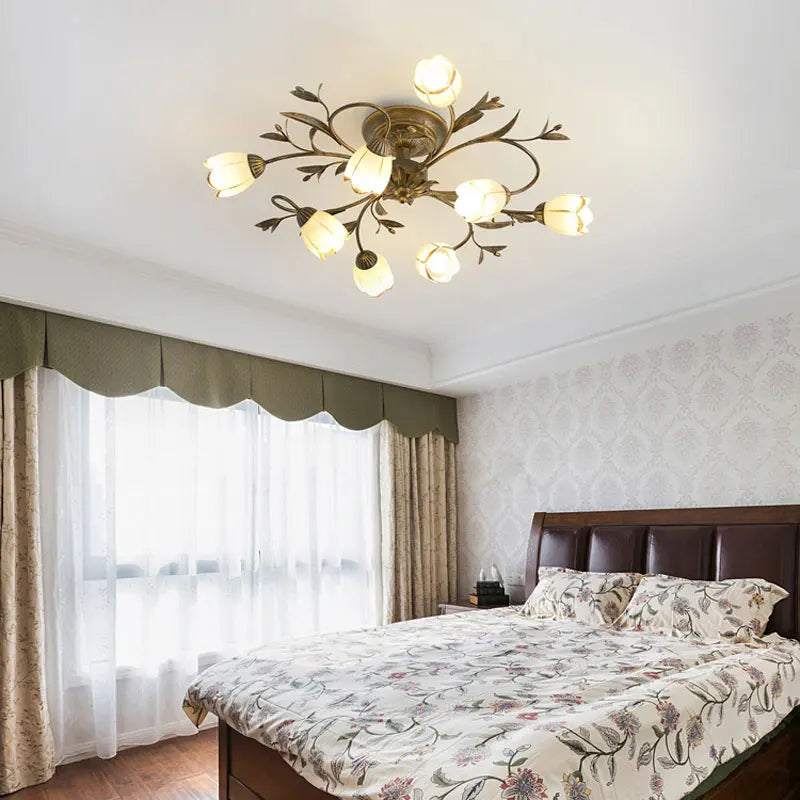 Axyaa Retro Flower Ceiling Light - Elegant European/French Style Lighting Fixtures