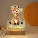 Axyaa Acrylic USB NightLight with Custom Name, Animal Design for Kids' Bedroom Décor
