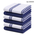 Axyaa Cotton Kitchen Towel Set - Absorbent Waffle Weave Stripe Dishcloths