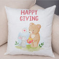 Axyaa Christmas Cartoon Animal Cushion Cover - Santa Claus Pillowcase