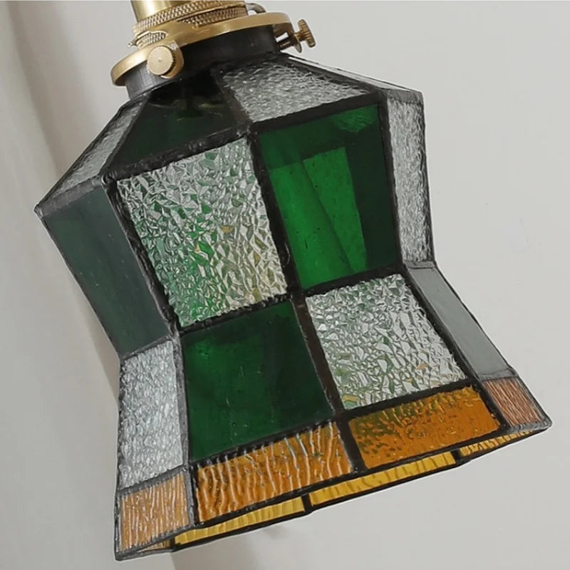 Axyaa Nordic LED Pendant Lamp Walnut Copper Glass Hanging Light Fixtures