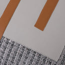 Axyaa Light Luxury Orange Gray Leather Stitching Square Pillow