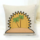 Axyaa Floral Linen Pillowcase 45*45cm for Home & Office Decor