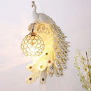 Axyaa Peacock Wall Lamp: Retro Golden Color for Living Room, Bedroom, Restaurant, Bar.