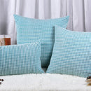 Axyaa Super Soft Blue Velvet Striped Pillowcase 50x50cm Sofa Decoration
