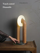 Axyaa Modern Wooden Table Lamp LED Lighting, High-end Artistic Decor Ornament