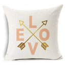 Axyaa Letter Print Pillow Case 45x45 cm Linen Cushion Cover for Home Decor