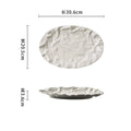 Axyaa Ceramic Fish Plate with Wavy Design, Ideal for Steamed Fish or Cake Display