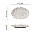 Axyaa Ceramic Fish Plate with Wavy Design, Ideal for Steamed Fish or Cake Display