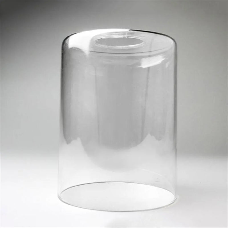 Axyaa Clear Glass Cylinder Lamp Shade for E27 Chandelier Table Wall Vanity Lamp
