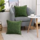 Luxurious Chenille Green Cushion Cover for Sofa Home Decor by Axyaa