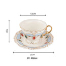 Axya Elegant Bone Coffee Cup Set with Dish - European Style High-end Tea Cup Perfect for Christmas