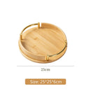 Axyaa Bamboo Circular Tray, Modern Minimalist Household Tea Set and Fruit Tray