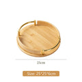 Axyaa Bamboo Round Tray: Modern Minimalist Tea Set, Pastry & Fruit Serving Tray.