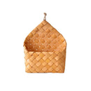Axyaa Hand-woven Wood Kitchen Storage Basket with Handle