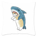Axyaa Cat Shark Pillow Case: Kawaii Sofa Cushion Cover 45x45cm
