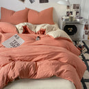 Axyaa Washed Cotton Bedding Set, Brief Style, Duvet Cover & Pillowcase, Twin-Full-Queen Sizing