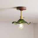 Axyaa Green Glass LED Ceiling Lights for Modern Indoor Lighting