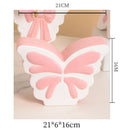 Pink Butterfly Ceramic Vase by Axyaa - Artificial Flowers Arrangement Vase for Aesthetic Room Decor