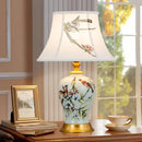 Axyaa Modern Luxury Chinese Ceramics Table Lamp LED for Home Living Room