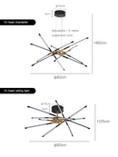 Axyaa Nordic Geometry LED Chandelier with Remote Control