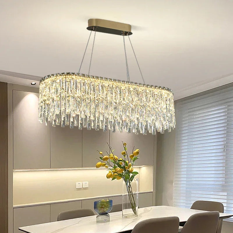 Axyaa Crystal Chandelier: Luxury Modern Lighting for Bedroom, Living Room, Dining Room