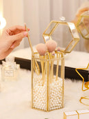 Axyaa Glass Makeup Brush Holder & Organizer: Cosmetic Desk Container for Lipstick, Eyebrow Pencil