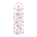Axyaa Insulated Water Bottle Cute Bow Thermal Stainless Steel Straw Thermos with Handle