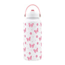 Axyaa Insulated Water Bottle Cute Bow Thermal Stainless Steel Straw Thermos with Handle