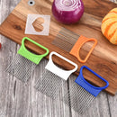 Axyaa Onion Cutter Holder Lemons Slicer Kitchen Gadget Fork Stainless Steel