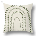 Axyaa Green Leaf Geometric Print Decorative Pillowcase for Home & Office