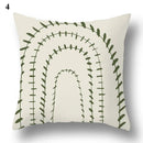 Axyaa Green Leaf Geometric Print Decorative Pillowcase for Home & Office