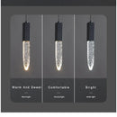 Axyaa Black Crystal Bubble Pendant Light - Modern LED Kitchen Island Ceiling Fixture