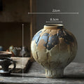 Axyaa Green Ceramic Spherical Vase: Geometric Floral Arrangement Decor