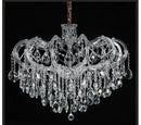 Axyaa Chrome Crystal Chandelier: Modern Candle Hanging Lamp for Foyer & Restaurant