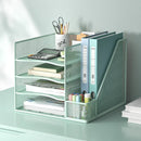Metal Office Desktop Bookstand & Storage Rack by Axyaa: Multi-Functional Organizer for Files and Folders