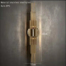 Axyaa Clear Glass G9 Wall Sconce Stainless Steel Indoor Art Deco Light