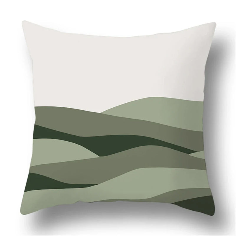 Axyaa Bohemian Style Green Texture Cushion Cover for Home and Car Decor