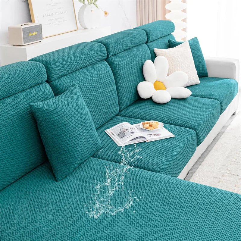 Axyaa Flocking Sofa Seat Cushion Cover Stretch Slipcover for Living Room Decor