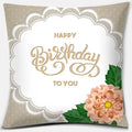 Pink Flower Pattern Cushion Cover by Axyaa - 45x45cm Decorative Pillowcase