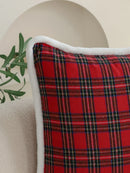 Axyaa Red Plaid Christmas Pillow Cover - Soft Decorative Atmosphere Pillowcase