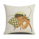 Axyaa Summer Farmhouse Linen Pillow Cover 45x45cm Beach Vacation Home Decor