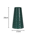 Geometric Ceramic Vase with Artificial Flowers - Axyaa Aesthetic Room Decor