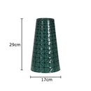 Geometric Ceramic Vase with Artificial Flowers - Axyaa Aesthetic Room Decor