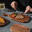 Axyaa Solid Wood Steak Plate Japanese Black Walnut Dinner Plate
