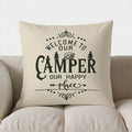 Axyaa Camping Rules Cushion Cover: Nap, Smile, Eat S'Mores & Relax Pattern