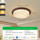 Axyaa LED Walnut Ceiling Lamp: Retro Aesthetic Wabi-sabi Master Bedroom Light