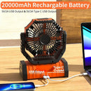 Axyaa Portable Desk Fan with LED Light, Rechargeable & Quiet for Home and Camping